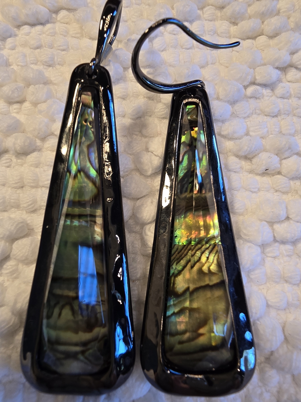 RLM STUDIO Gunmetal Abalone Inlay Drop Earrings